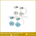 Stainless steel Crystal Clay Paved Stud Earrings